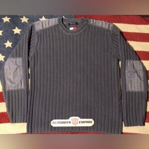 NWOT Vintage Tommy Hilfiger Military Surplus Piping Sweater L sportsman pwing Rl